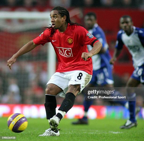 Anderson of Manchester United in action during the Barclays Premier League match between Manchester United and Birmingham City at Old Trafford on...