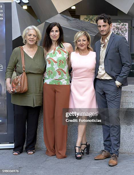 Terele Pavez, Marina Seresesky, Carmen Machi and Asier Etxeandia attend a photocall for 'La Puerta Abierta' at Princesa Cinemas on August 31, 2016 in...