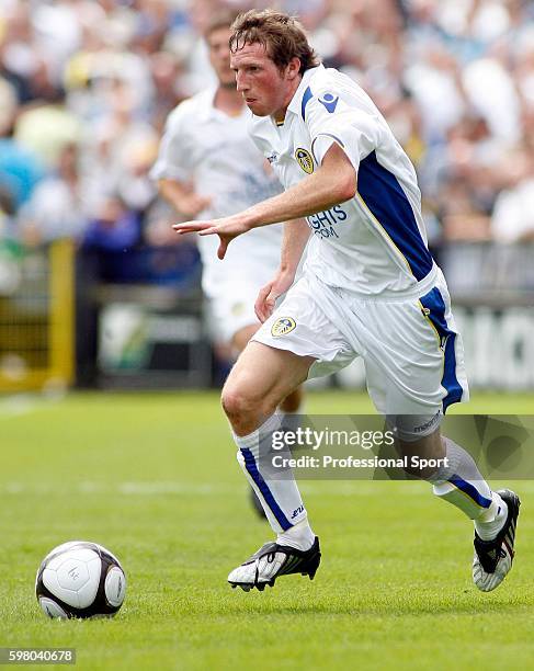 Aidy White of Leeds United in action during the Pre Season Friendly Match between York City and Leeds United at Kitkat Crescent in York on 12th July...