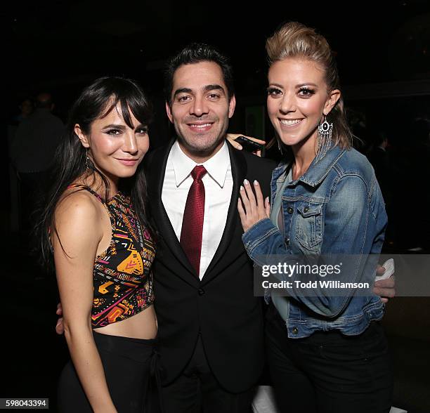 Martha Higareda, Omar Chaparro and Fernanda Castillo attend the after party for the World Premiere of Pantelion's "No Manches Frida" on August 30,...