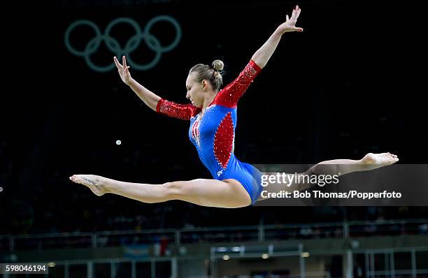 Daria Spiridonova of Russia on the beam during the Women's qualification for Artistic Gymnastics on Day 2 of the Rio 2016 Olympic Games at the Rio...