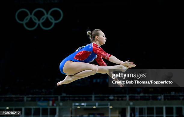 Daria Spiridonova of Russia on the beam during the Women's qualification for Artistic Gymnastics on Day 2 of the Rio 2016 Olympic Games at the Rio...
