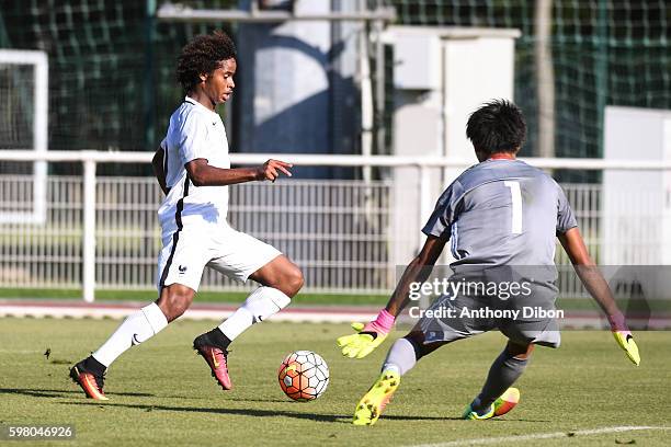 Vincent Marcel of France during the international friendly u20 match between France and Japan at Centre National du Football on August 31, 2016 in...