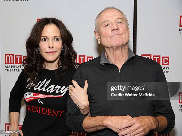 Mary-Louise Parker and Denis Arndt attend the 'Heisenberg' Cast Photocall at the Manhattan Theater Club on August 31, 2016 in New York City.