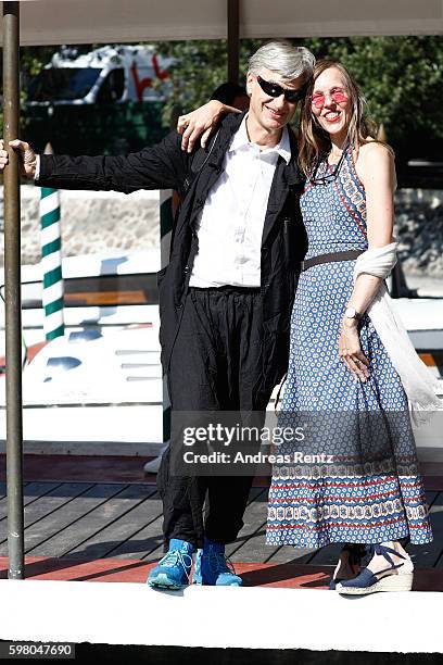 Wim Wenders and Donata Wenders arrive at Lido during the 73rd Venice Film Festival on August 31, 2016 in Venice, Italy.