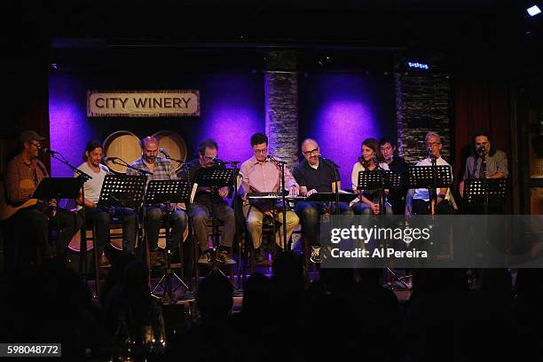 Robbie Fulks, Michael Stoyanov, Scott Adsit, Robert Smigel, Stephen Colbert, Louis C.K., Tina Fey, Andy Dick and Dino Stamatopoulos perform during...