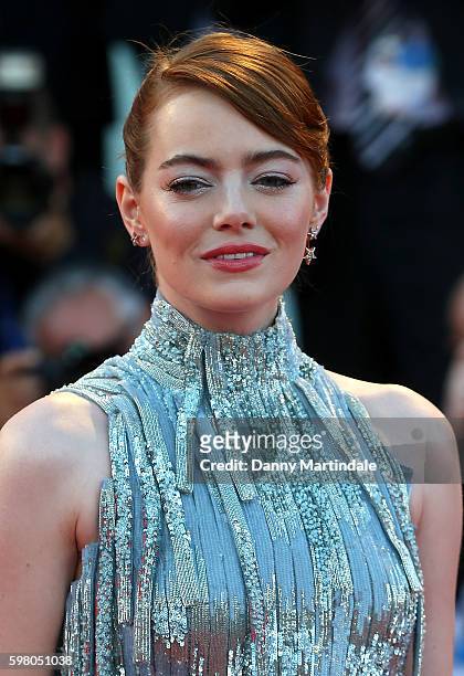 Emma Stone attends the opening ceremony and premiere of 'La La Land' during the 73rd Venice Film Festival at Sala Grande on August 31, 2016 in...