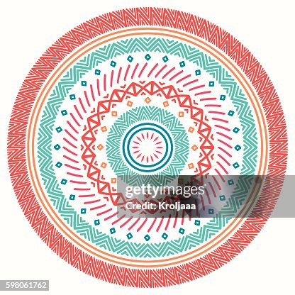 Native Doodle Ethnic Mandala Tribal Line Geometric Seamless Pattern Border Native ...