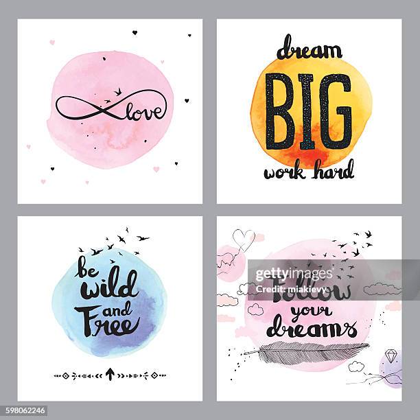 illustrazioni stock, clip art, cartoni animati e icone di tendenza di citazioni ispirazioni carine - citazione