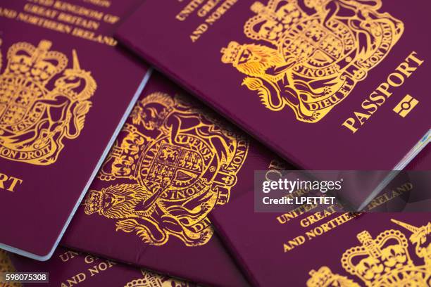 new british passport - passports stock pictures, royalty-free photos & images