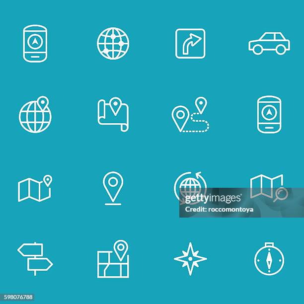 icon set, navigation - cartographer tool stock illustrations