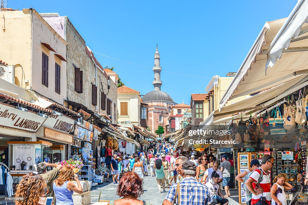 Hauptmarktstraße in Rhodos, Griechenland