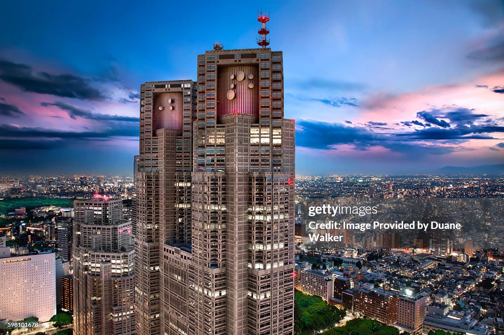 Tokyo Metropolitan Government Building in Twilight Hour