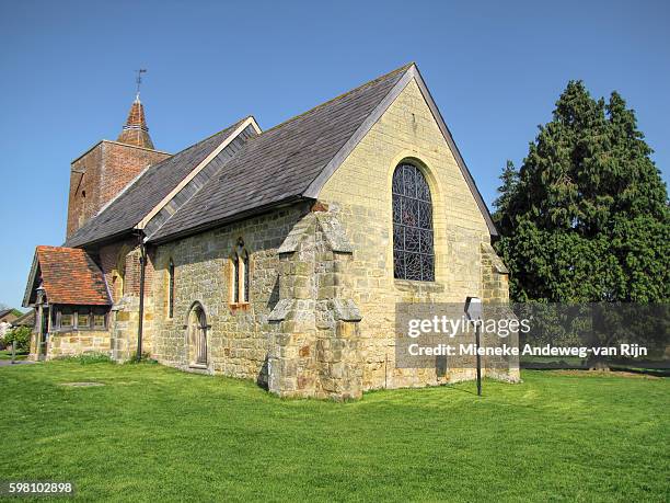 all saints' church in tudeley, county kent, england, united kingdom, founded in the 12th century. - mieneke andeweg stock pictures, royalty-free photos & images