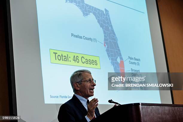 Dr. Anthony Fauci, director of the National Institute of Allergy and Infectious Diseases, listens during a discussion about the Zika virus during an...