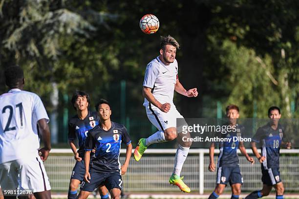Jeremy Gelin of France during the international friendly u20 match between France and Japan at Centre National du Football on August 31, 2016 in...