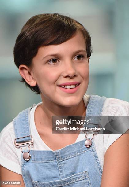 Actress Millie Bobby Brown of "Stranger Things" attends the BUILD Series at AOL HQ on August 31, 2016 in New York City.
