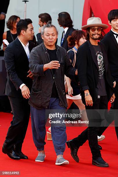 Ryoo Seung-Bum and Kim Ki-duk attend the opening ceremony and premiere of 'La La Land' during the 73rd Venice Film Festival at Sala Grande on August...