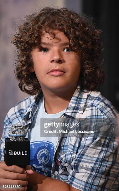 Actor Gaten Matarazzo of "Stranger Things" attends the BUILD Series at AOL HQ on August 31, 2016 in New York City.