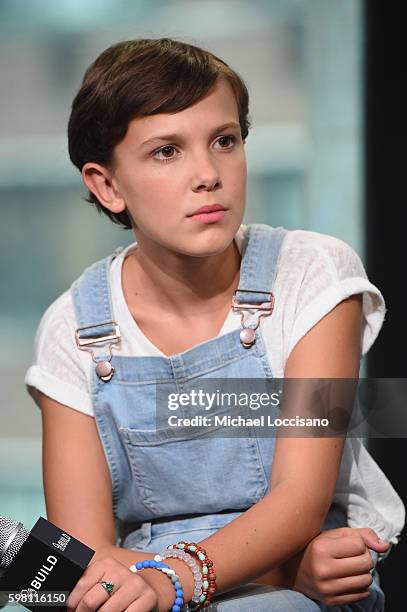 Actress Millie Bobby Brown of "Stranger Things" attends the BUILD Series at AOL HQ on August 31, 2016 in New York City.
