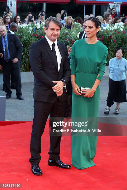 Lorenzo Vigas and guest attend the opening ceremony and premiere of 'La La Land' during the 73rd Venice Film Festival at Sala Grande on August 31,...