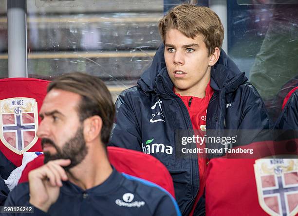 Martin Samuelsen of Norway before the match between Norway and Belarus at Ullevaal Stadion on August 31, 2016 in Oslo, Norway.