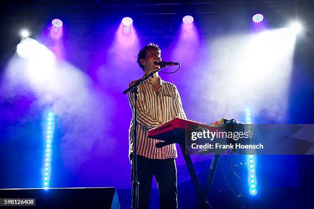 German singer Marius Lauber aka Roosevelt performs live during the Festival Pop-Kultur at the Huxleys on August 31, 2016 in Berlin, Germany.