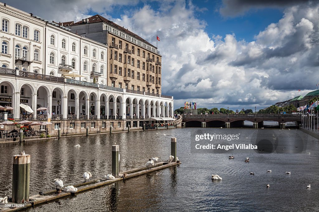 Hamburg. Alsterarkaden and Kleine Alster