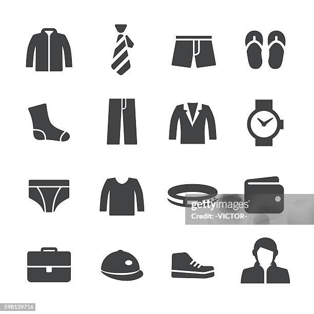 stockillustraties, clipart, cartoons en iconen met mens wear icons - acme series - cardigan sweater