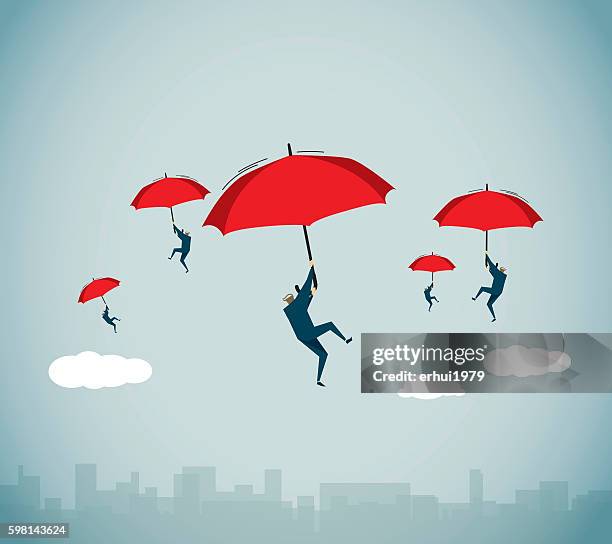 parachute - sky diving stock illustrations