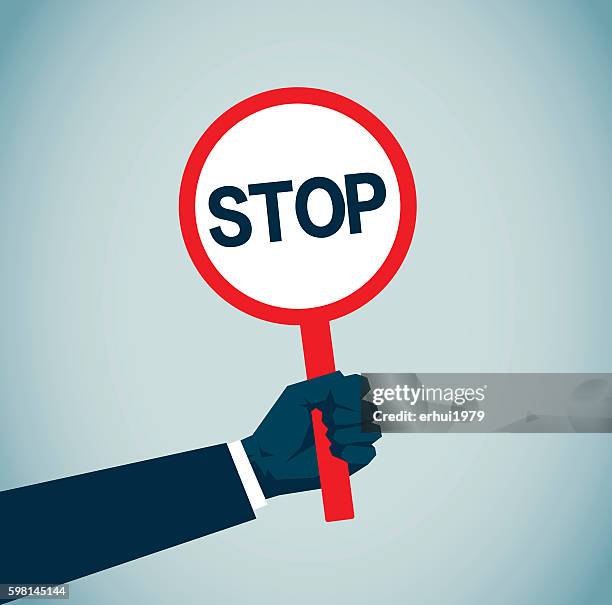 verboten  - stop gesture stock-grafiken, -clipart, -cartoons und -symbole