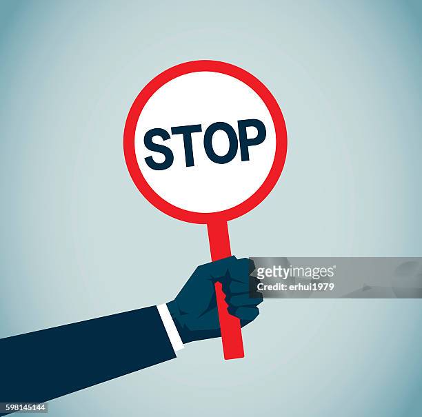ilustraciones, imágenes clip art, dibujos animados e iconos de stock de prohibido - stop