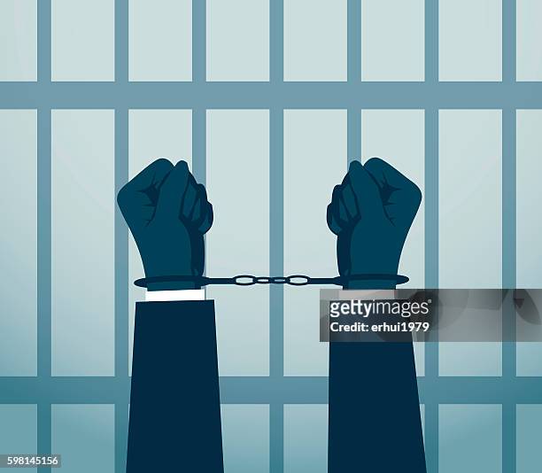 ilustrações de stock, clip art, desenhos animados e ícones de detenção - handcuffs