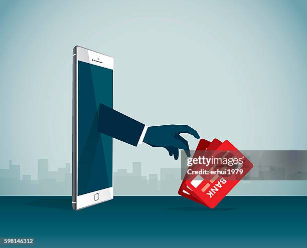 crime - debit card fraud stock illustrations