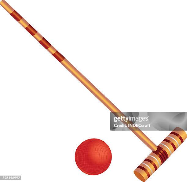 croquet ball with mallet - mallet hand tool stock illustrations