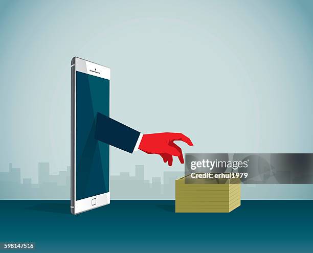 computer hacker - android malware stock illustrations