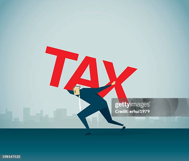 tax burden - touching shoulder stock illustrations