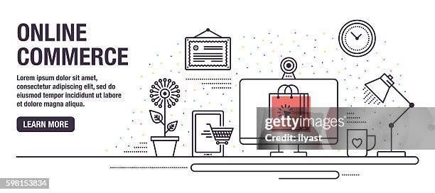 online shopping - infographics business store stock illustrations