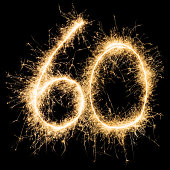 Sparkling golden celebration number sixty 60th birthday