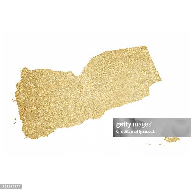 yemen gold glitter map - glitter border stock illustrations