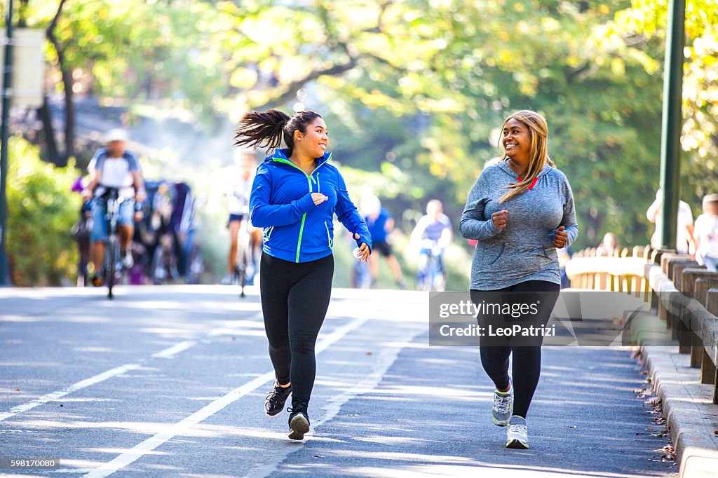 Women jogging in Central Park New York
