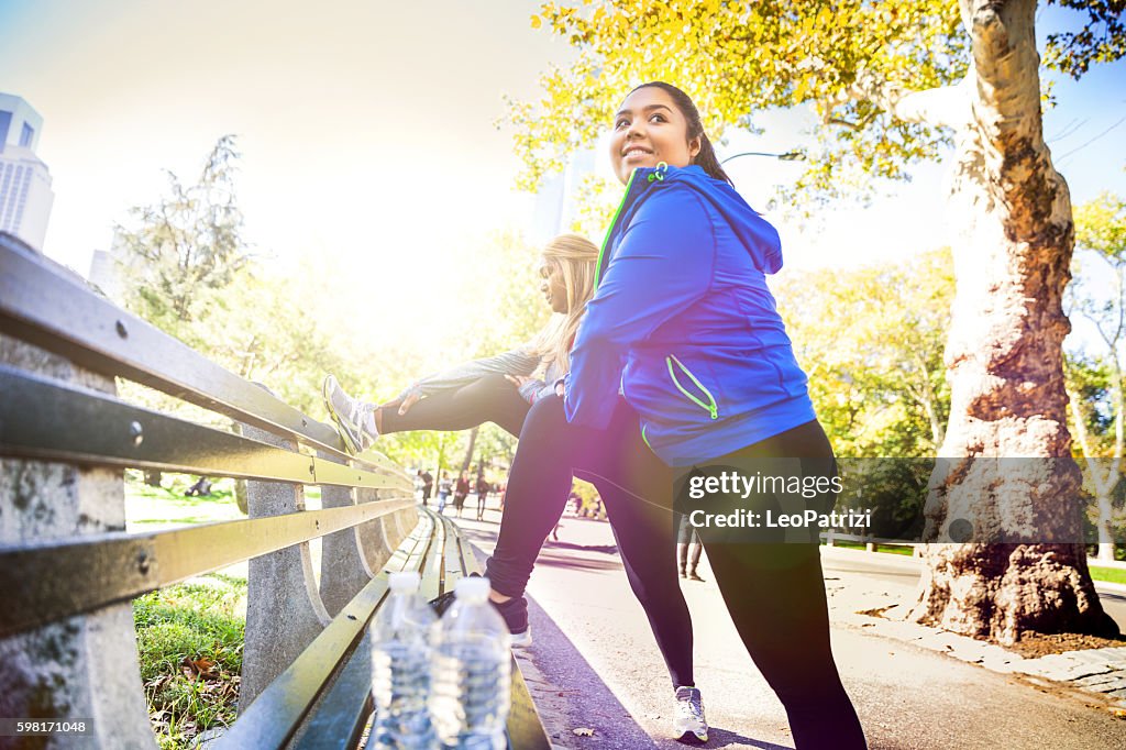 Women exercising in Central Park New York