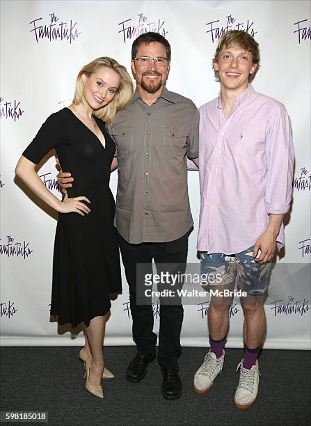 Madison Claire Parks, Peter Reckell and Andrew Polec attend a press day for Off-Broadway's 'The Fantasticks' at The Theater Center on August 31, 2016...
