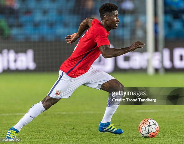 Alexander Tettey of Norway during the match between Norway and Belarus at Ullevaal Stadion on August 31, 2016 in Oslo, Norway.