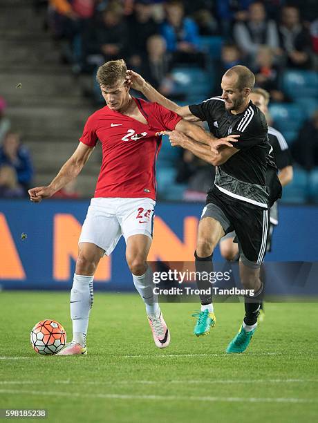 Alexander Soerloth of Norway during the match between Norway and Belarus at Ullevaal Stadion on August 31, 2016 in Oslo, Norway.
