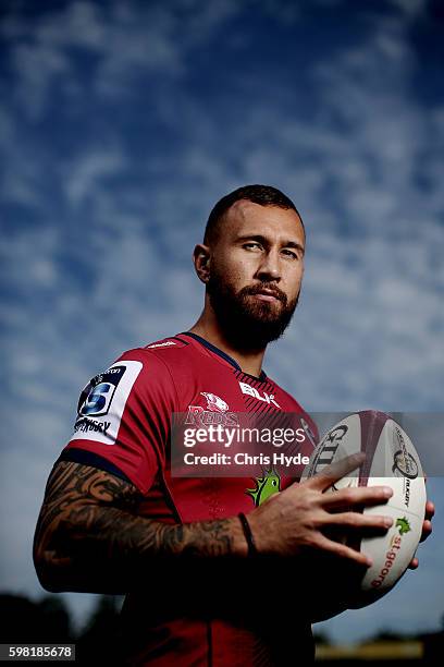 Quade Cooper poses during a Queensland Reds media opportunity at Ballymore Stadium on September 1, 2016 in Brisbane, Australia.