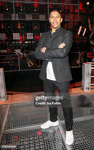 German singer Andreas Bourani attends the photocall for the six season of 'The Voice of Germany' on August 31, 2016 in Berlin, Germany.