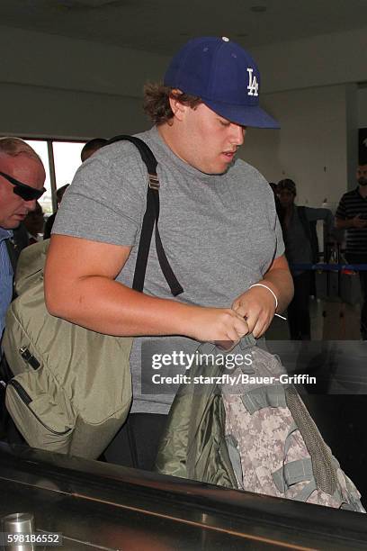 Christopher Schwarzenegger is seen at LAX on August 31, 2016 in Los Angeles, California.