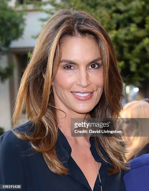 Model Cindy Crawford attends the premiere of Lifetime's "Sister Cities" at Paramount Theatre on August 31, 2016 in Hollywood, California.
