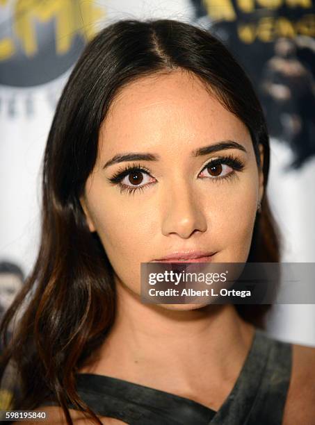 Actress Sara Malakul Lane arrives for the Premiere Of RLJ Entertainment's "Kickboxer: Vengeance" held at iPic Theaters on August 31, 2016 in Los...